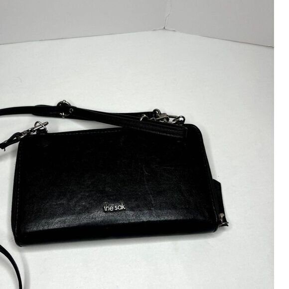 The Sak Iris Leather Floral Crossbody Bag Phone Black Wallet Womens Designer - Picture 4 of 11